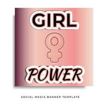 social media banner template background power girl vector illustration