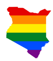 LGBT flag map of the Kenya. PNG rainbow map of the Kenya in colors of LGBT