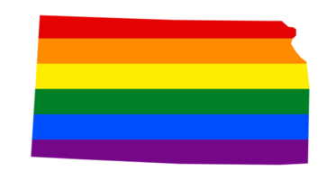 lgbt drapeau carte de le Kansas. png arc en ciel carte de le Kansas dans couleurs de lgbt