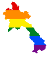 lgbt drapeau carte de le Laos. png arc en ciel carte de le Laos dans couleurs de lgbt