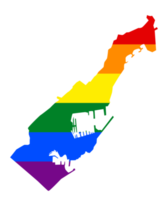 LGBT flag map of the Monaco. PNG rainbow map of the Monaco in colors of LGBT