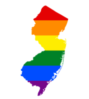 lgbt bandeira mapa do a Novo jérsei. png arco Iris mapa do a jérsei. dentro cores do lgbt