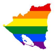 lgbt bandeira mapa do a Nicarágua. png arco Iris mapa do a Nicarágua dentro cores do lgbt