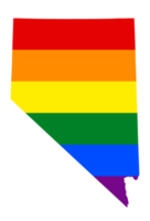 LGBT flag map of the Nevada. PNG rainbow map of the Nevada in colors of LGBT