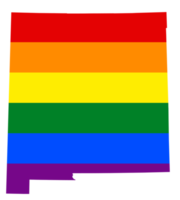 LGBT flag map of the New Mexico. PNG rainbow map of the New Mexico in colors of LGBT