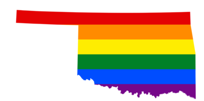 LGBT flag map of the Oklahoma. PNG rainbow map of the Oklahoma in colors of LGBT