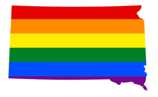 lgbt Flagge Karte von das Süd Dakota. png Regenbogen Karte von das Süd Dakota im Farben von lgbt Stolz Flagge.