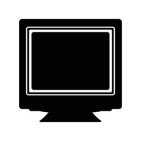 CRT Monitor Silhouette. Black and White Icon Design Element on Isolated White Background vector