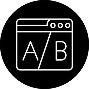web ab pruebas vector icono