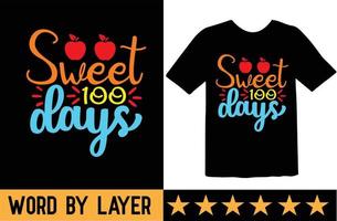 Sweet 100 days svg t shirt design vector