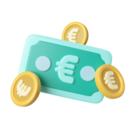 euro dinero 3d ilustración icono png