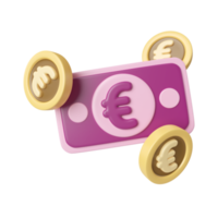 euro argent 3d illustration icône png