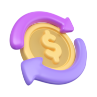 dinero transacción 3d ilustración icono png