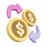 pengar transaktion 3d illustration ikon png