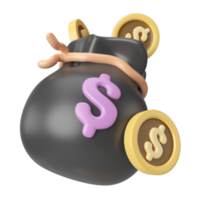 Money Bag 3D Illustration Icon png