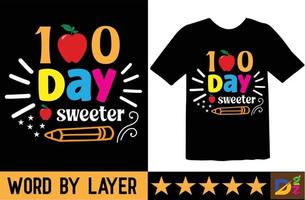 100 days sweeter svg t shirt design vector