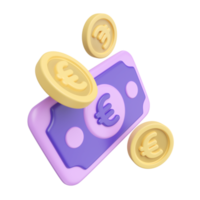 euro dinheiro 3d ilustração ícone png