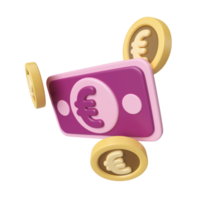 euro dinheiro 3d ilustração ícone png