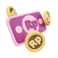 rupia dinero 3d ilustración icono png