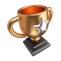 éxito trofeo 3d ilustración icono png