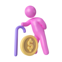 Pension fund 3D Illustration Icon png