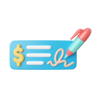 Check Money 3D Illustration Icon png
