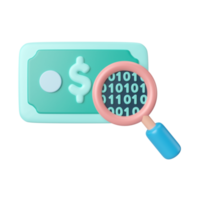 Digital Money 3D Illustration Icon png