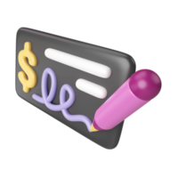 Check Money 3D Illustration Icon png