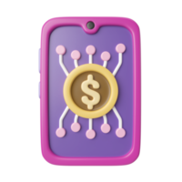 Digital Money 3D Illustration Icon png