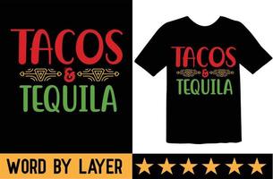 tacos y tequila svg t camisa diseño vector
