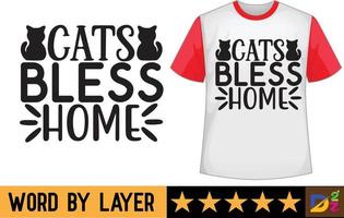 Cats bless home svg t shirt design vector