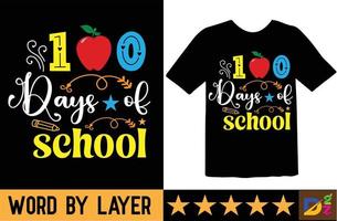 100 days of school svg t shirt design vector