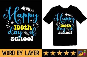 Happy 100th day of school svg t shirt design vector