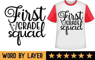 primero grado equipo svg t camisa diseño vector