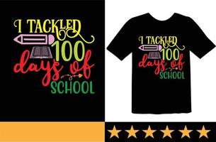 100 día de colegio svg t camisa diseño vector