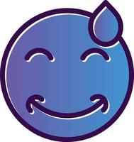 Grin Beam Sweat Vector Icon Design