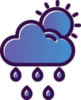 diseño de icono de vector de lluvia de sol de nube