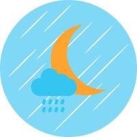 Cloud Moon Rain Vector Icon Design