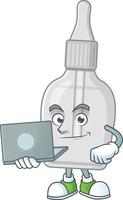 Bottle with pipette Cartoon character vector