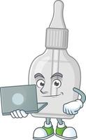 Bottle with pipette Cartoon character vector