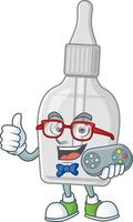 botella con pipeta dibujos animados personaje vector