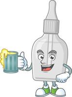 Bottle with pipette Cartoon character vector