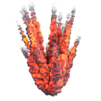 Smoke and fire explosion isolated. 3d render png