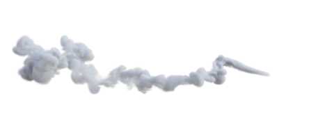 Smoke trails for missile. 3d render png