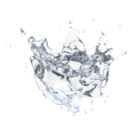 Water droplet splash isolated. 3d render png