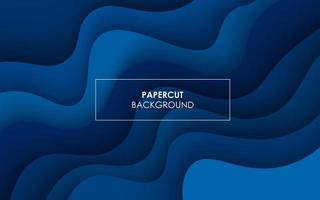 Multi layers blue texture 3D papercut layers in gradient vector banner. Abstract paper cut art background design for website template. Topography map concept or smooth origami paper cut
