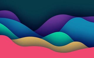 Multi layers soft colorful texture 3D papercut layers in gradient vector banner. abstract paper cut background
