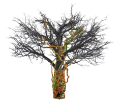 Spooky tree isolated, 3d render png