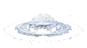 Water droplet splash isolated. 3d render png
