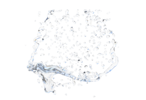 Water droplet splash isolated. 3d render png